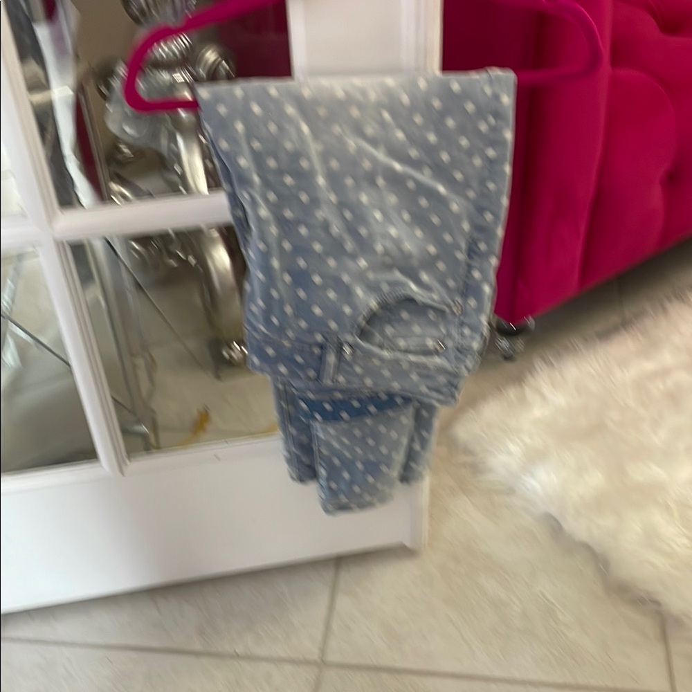 Chico's Blue Polka Dot Ankle Jeans